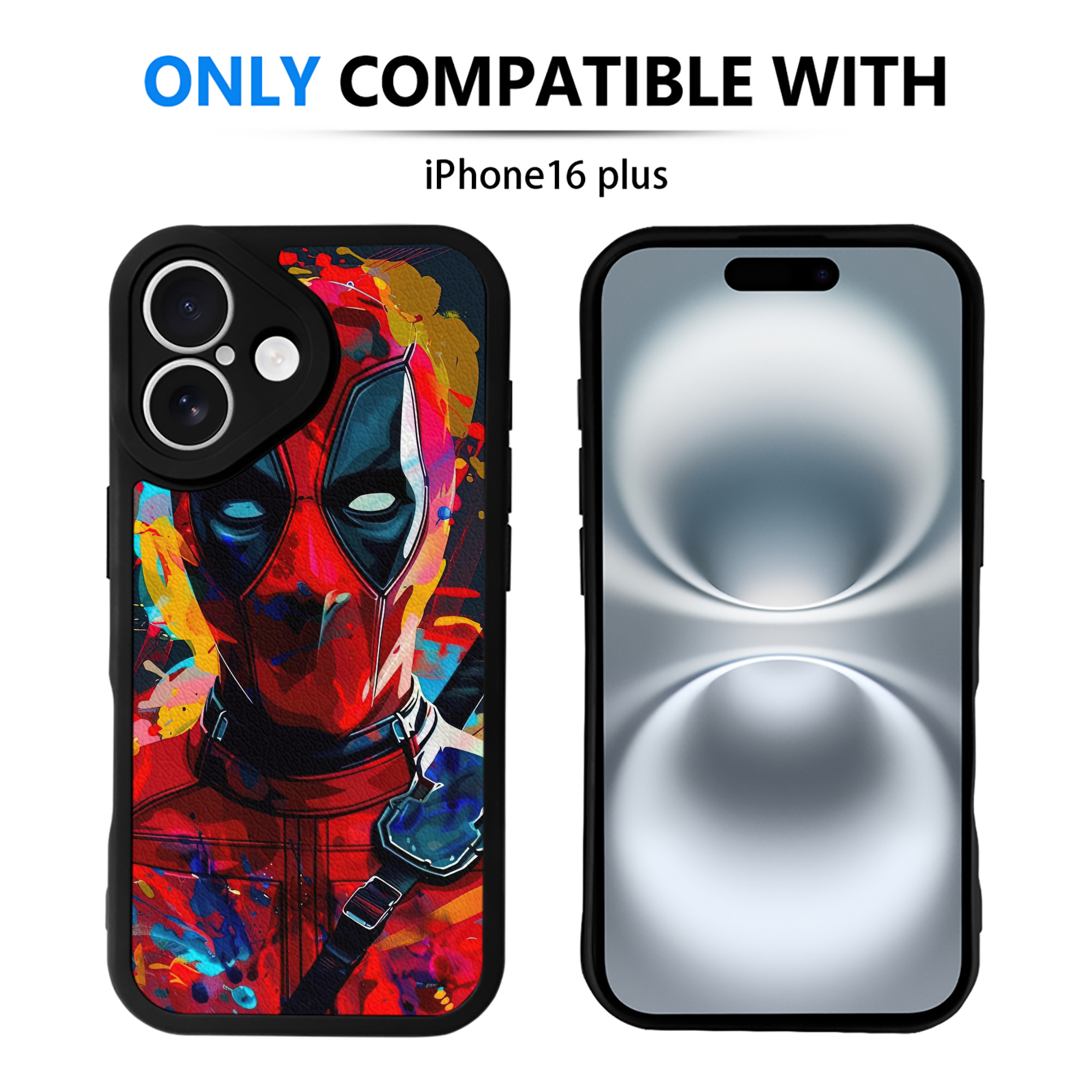 （画像用） Deadpool デッドプール 【iPhone 16シリーズ対応】シリコンスマホケース（レザー調） 材質：シリコン
